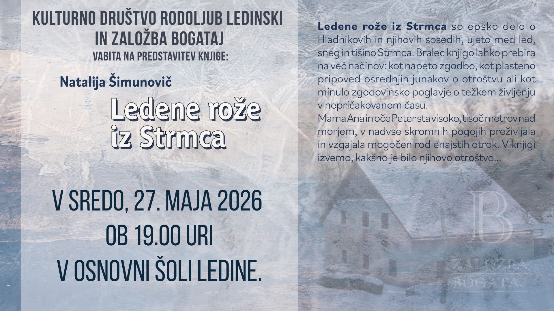 vabilo ledine ledene rože
